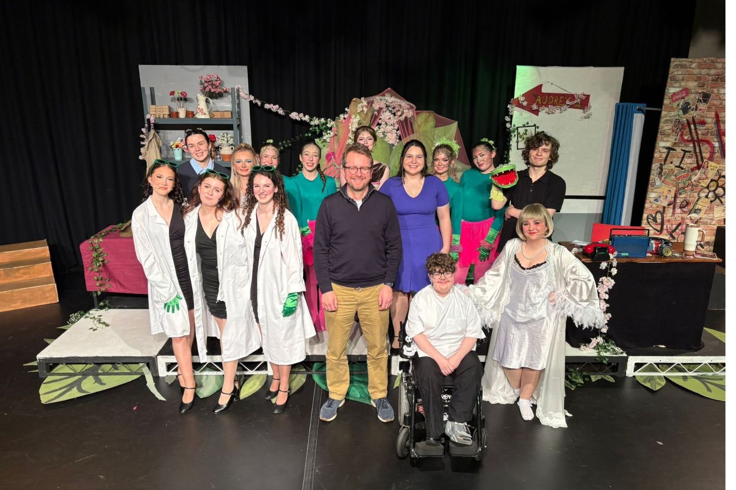 John with the cast of a local theatre production